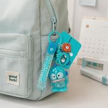 MINISO Sanrio Hangyodon 蒂爾色亮片掛繩鑰匙圈，可愛角色迷你公仔包飾吊飾，附 Hangyodon 標籤與蒂爾色夾扣鉤，背包手提包配件，開學季禮物 - 樣式 3 - 查看 2