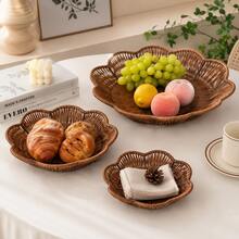 1 Stück/3 Stück geflochtener Obstkorb oder Snackteller, Küche, Weihnachtsgeschenk - Braun - Übersicht 7