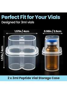 3ml Storage Plastic Box, Ultra Mini Peptide Travel Storage Box, Refrigerator - Each Storage Box Has 2 Compartments, Pocket Size, Can Hold 3ml Medication Bottles, Convenient To Carry, Store Insulin And Peptide Medications Anytime Anywhere (Inner Bottle Not Included) - Multicolor - View 9