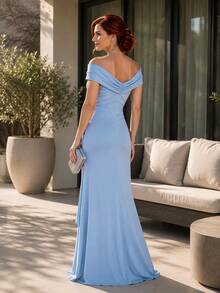 Long Emerald Dress, Blue, Green, Red, Marsala, Rose, Olive + Colors - 寧靜藍 - 查看 2