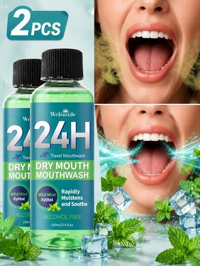 welsunde Mouthwash Instantly Remove Stains From The Mouth Mouthwash,24H Freshen Breath,Smell Good,Enamel Lasting Freshness Protect Gum Oral Care,Quickly Moisturizes And Soothes The Mouth,Travel Size 100ml X 2, Suitable For Daily Use, Suitable For Everyone.