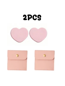 Conjunto de Presente de Bolsa de Joias, Inclui (Bolsa + Espelho), Espelho de Coração Rosa, Bolsa de Armazenamento de PU Rosa, Bolsa de Armazenamento, Bolsa de Joias, Presente Perfeito para Noiva, Design em Formato de Coração, Espelho de Maquiagem de Coração Rosa, Espelho de Maquiagem de Plástico, Presente de Festa de Casamento, Acompanha Bolsa de Armazenamento de PU, Presente de Dama de Honra, Suprimentos de Casamento para Convidados, Adequado para Uso Diário, Passeios, Viagens, Temporada de Formatura, Presente de Volta às Aulas. - Multicolorido - Visão 15