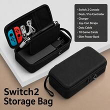 Switch NS/Switch OLED Storage Bag, Black, Can Hold Charger And Original Dock, Switch 2 Storage Bag, Joy Con 2 Controller Bag, Full Set Large Capacity Storage, Universal Portable Carrying Bag, Travel Portable Bag, Protect Device - View 9