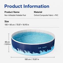 Large Round Foldable Swimming Pool, Non-Inflatable Above Ground Pool, 5-Layer Thickened PVC, Stable Hard Wall, Quick Drainage, No Water Pump Installation Required, Compact Storage, Portable Summer Family Backyard Garden Patio Outdoor Use Pool - Folding Swimming Pool - View 9
