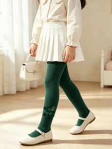 8 Pairs Girls Bowknot Tights, Soft Elastic Solid Color Leggings For Spring And Autumn - Multicolor - View 8