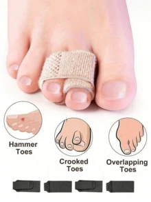 Adjustable Toe Separator - Finger Splint, Reusable Polyester Fracture Bandage, For Hammer Toe, Crooked Toe, And Overlapping Toe, Tie-On Design, Hand Wash, Comfortable Polyester Toe Protector - 多色 - 查看 1