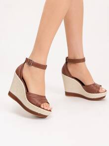 Women's High Heel Wedge Sandal, Platform, Very Lightweight, Comfortable, Soft, Various Colors, 11cm, Blogger/Influencer Style, Sizes 33 To 41 - 地球 - 查看 5