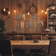 1set Western Cowboy Theme Outdoor Party Decorations, Happy Birthday Banner, Vintage Horse Cowboy Rodeo Party Supplies, Boys Cowboy Hat And Horse Garland, Birthday Party Decorations, Wall Hangings, Room Decor, Birthday Party - Camel - View 8