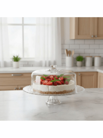 Saladeira E Fruteira De Vidro Com Pé Gourmet Para Saladas Frutas Sobremesa Mesa Posta - Ruvolo