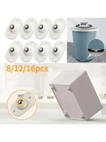 Self-Adhesive Mini Caster Wheels 360° Rotating Adhesive Rollers, Removable Universal Small Wheels, Suitable For Storage Boxes, Trash Cans, Furniture, No Drilling Bottom Gliders, Home Storage, Kitchen, Bathroom, Office Moving Assistant, 8pcs/12pcs/16pcs Set - Swivel Wheels - View 11