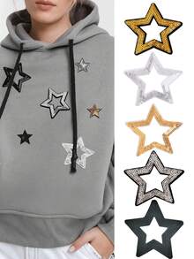 Hollow Star Sequin Applique, Sequin Embroidered Star Patch, Handmade DIY Modification Decorative Accessories, Suitable For Decorating Clothes, Shoes, Bags - Multicolor - View 1