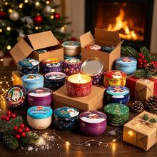 Christmas DIY Candle Making Complete Kit 44pcs, Includes 4 Christmas Pattern Candle Jars With Lids And 40pcs Full Set Of Accessories, Suitable For Making Scented Candles, Creating A Warm Holiday Atmosphere - 44pcs/4 Sets/No. 2 - View 10