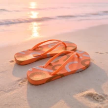 Women 3 Color Options Geometric Round Ring Printed Flip Flops, Soft Flexible Light EVA Anti Slip Quick Drying Flat Thong Slippers,Comfort Open Toe Sandals,For Beach Pool Spa Bathroom Travel Vacation Outdoor Walking Casual Summer Holiday Seaside Use - A - View 7