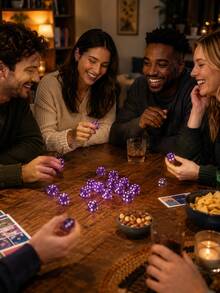 36/18pcs Mini Six-Sided Dice, Translucent Colored D6 Game Dice Set, Suitable For Board Games And Dice Games, Perfect For Halloween, Christmas And Party Games (Purple) - Purple - View 2