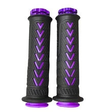Universal Motorcycle Handlebar Grips | 22mm 24mm MX Gel Rubber Grips With CNC End Caps | Non-Slip Off-Road Motorcycle Handlebar Grips Full Set Suitable For Kawasaki Suzuki - A - View 8