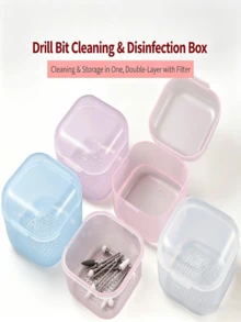 Nail Drill Bit Disinfection Box Double Layer Drainage Cleaning Box Nail Tool Soaking Storage Box Multiple Colors Available - Multicolor - View 2