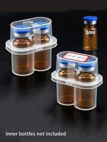 3ml Storage Plastic Box, Ultra Mini Peptide Travel Storage Box, Refrigerator - Each Storage Box Has 2 Compartments, Pocket Size, Can Hold 3ml Medication Bottles, Convenient To Carry, Store Insulin And Peptide Medications Anytime Anywhere (Inner Bottle Not Included) - Multicolor - View 4