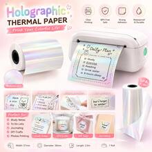 Pearlescent/Rainbow Effect 57mm Thermal Sticker Paper, Self-Adhesive Shimmer Mini Pocket Printer Refill Paper For Elegant Picture Printing, Daily Journals, Memo Sticky Notes, Compatible With PeriPage PAPERANG Poooli Labelers - View 8