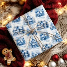 1 Roll Christmas Wrapping Paper With Christmas Tree, Hedgehog, Fox, Bear And Various Animals, 43x500cm(17x197in), Featuring Snowflakes, Snowman, Christmas Reindeer, Snow House, Paw Prints, Suitable For Christmas, Halloween, Family Gathering, Birthday Party Gift Wrapping - View 11