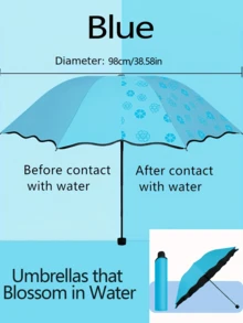 Paraguas Floreciente en el Agua, Unisex, Protección Dual contra Sol y Lluvia, Resistente a los Rayos UV - Multicolor - Ver 16
