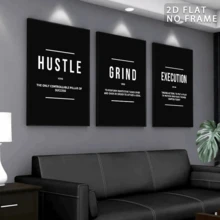 3pcs Modern Minimalist Black & White Inspirational Quote Frameless Canvas Posters, Mood-Boosting Decorative Wall Art, Waterproof Canvas Wall Decor, Inspirational Theme Posters, Suitable For Bedroom, Living Room, Office, Dining Room - 111 - View 4