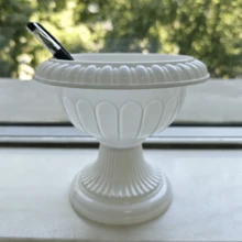 3/2/1個玻璃質感塑料裝飾白色希臘/羅馬風格花盆，附排水孔 - 大型不對稱形狀室內/室外植栽盆，適用於婚禮、花園、露台 - 耐用優雅設計，穩固底座，適用於繡球花、玫瑰、香草 - 全天候耐候裝飾花盆，大型室外植栽盆 - B - 查看 13