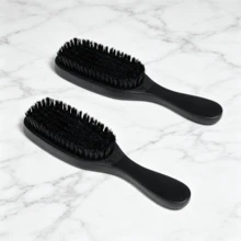 Sisir Gelombang Bulu Babi Hutan, Cocok untuk Rambut Tipis hingga Sedang, Gelombang 360 Derajat, Halus dan Dipoles, Lembut di Kulit Kepala, Gagang Kayu Solid, untuk Menata Jenggot - Sikat Jenggot - View 1