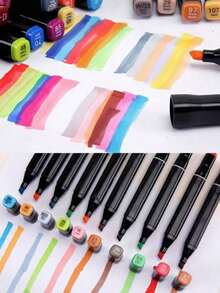 12/24/36/48/60/80 Colors Dual Tip Professional Marker Pen Set - Versatile Brush Pens For Painting, Sketching, Cardboard Comic Design - Unleash Your Artistic Talent, Back To School - Multicolor - View 9