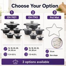 12pcs Kitchen Cookware Set With Clear Lids, Multiple Sizes - View 3