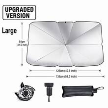 1pc Premium Foldable Car Front Windshield Sunshade, UV Protection Front Window Heat Insulation Cover, Portable Car Sun Shade With Storage Bag, Quick Installation Summer Cooling Accessory, Suitable For Sedans, SUVs And Most Car Models - Multicolor - View 15