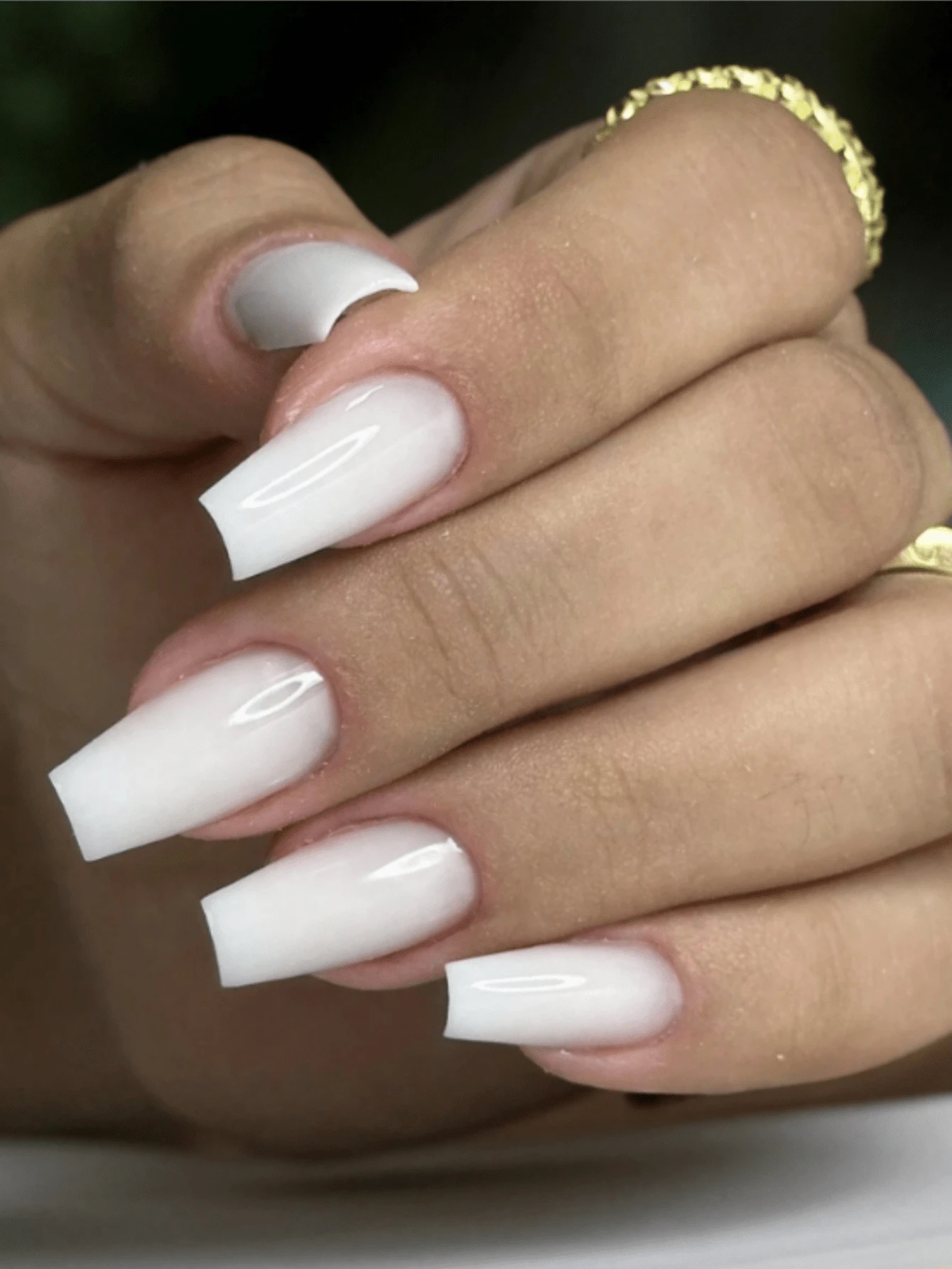 24pcs Long Coffin Shaped Solid Color Nail Stickers, White Main Color, Minimalist Campus Style, Suitable For Women And Girls. Nail Stickers, Nail Supplies, Nail Products. Nails - Multicolor - View 1