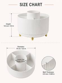 360° Rotating Desktop Organizer, Large Capacity Multi-Compartment Pen Holder And Office Supplies Storage Box, Suitable For Pencils, Makeup Brushes And Jewelry, Back To School Supplies, Home Essentials, School And Office Desktop Accessories - Multicolor - View 10