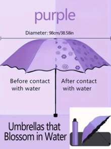 Paraguas Floreciente en el Agua, Unisex, Protección Dual contra Sol y Lluvia, Resistente a los Rayos UV - Multicolor - Ver 11