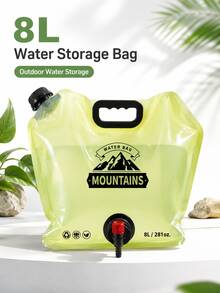 可攜式水儲存袋附水龍頭與提把 - 可折疊水容器，適用於露營、緊急情況與旅行，可折疊補水袋，適用於健行、背包旅行 - 輕量可攜式水瓶附提把，家用備用水 - 彩色 - 查看 5