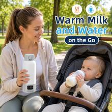 YKV Portable Baby Bottle Warmer With Cleaning Brush Set, 17oz Rechargeable Milk And Water Heater, USB-C Battery Powered With Temperature Display, Suitable For Travel, Home, Car - H111 - View 5