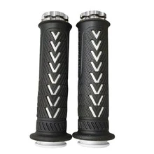 Universal Motorcycle Handlebar Grips | 22mm 24mm MX Gel Rubber Grips With CNC End Caps | Non-Slip Off-Road Motorcycle Handlebar Grips Full Set Suitable For Kawasaki Suzuki - A - View 16