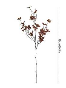 1/2/3pcs Artificial Green Plant Stems And Leaves, 72cm Faux Foliage, Suitable For Wall Decor, Living Room And Bedroom Decor, Wedding, Party Decor, Tabletop Decor. Autumn And Spring Leaf Harvest, Room Decor, Home Decor, Kitchen Decor, Wedding Decor, Tabletop Decor - Brown - View 3