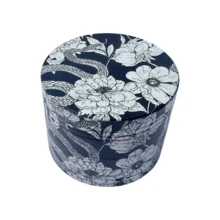 1 buah penggiling bubuk motif ular bunga alas hitam 50mm, ruang penyimpanan bubuk dengan saringan 4 lapis yang dapat dilepas, alat penggiling halus meja motif bunga sketsa hitam putih, aksesori merokok. - View 2