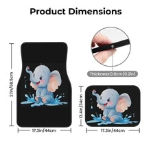 1pc/4pcs Car Floor Mats And Trunk Mat, Cute Cartoon Elephant Pattern, Suitable For Most Sedan, Truck, SUV Models, All-Weather Protection, Durable Material, Easy To Clean, Fashionable Car Interior Accessories, Perfect Gift For Parents And Loved Ones - Cartoon Elephant - View 9