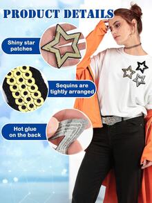 Hollow Star Sequin Applique, Sequin Embroidered Star Patch, Handmade DIY Modification Decorative Accessories, Suitable For Decorating Clothes, Shoes, Bags - Multicolor - View 8