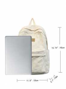 High School/College/Middle School Student Backpack, Large Capacity, Multi-Functional, Minimalist Style, Multiple Colors Available, Student School Bag - Beige - View 2
