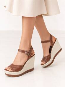 Women's High Heel Wedge Sandal, Platform, Very Lightweight, Comfortable, Soft, Various Colors, 11cm, Blogger/Influencer Style, Sizes 33 To 41 - 地球 - 查看 1