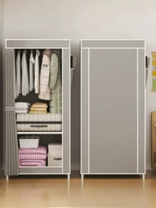 1pc Portable Closet Organizer, Multi-Functional Fashion Wardrobe With Dust-Proof Feature, Freestanding Display Floor-Standing Assembly Storage Rack With Curtain, Storage Cabinet For Bedroom And Living Room, Holiday Gift, Christmas Gift, Children's Gift,Dorm Room - Multicolor - View 16