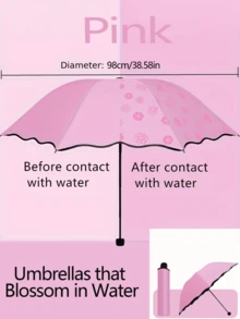 Paraguas Floreciente en el Agua, Unisex, Protección Dual contra Sol y Lluvia, Resistente a los Rayos UV - Multicolor - Ver 12