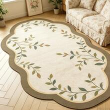 1pc Grass Green Minimalist Small Leaf Wave Edge Rug, Doormat, Small Rug, Carpet, Floor Mat, Home Decor, Area Rug, Outdoor Mat, Home Decor, Area Carpet, Bedroom Rug, Washable Rug - Multicolor - View 2