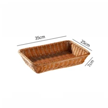 Cesta de pan y frutas tejida a mano, adecuada para exhibir y almacenar postres - Marrón - Ver 11