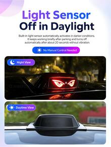 GLANBERT Radar Light Solar Powered Roof Flashing Warning Light Decorative Cover LED Ambient Light Smart Vibration Activation - Intelligent Vibration Start/stop - View 6