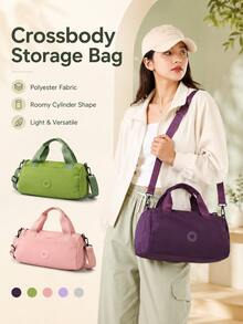 Minimalist Solid Color Fashion Small Multi-Function Crossbody Storage Bag, Small Capacity Fitness Bag, Versatile Women's Shopping Commuting Shoulder Bag, Small Soft Portable Mini Fitness Bag - Multicolor - View 3
