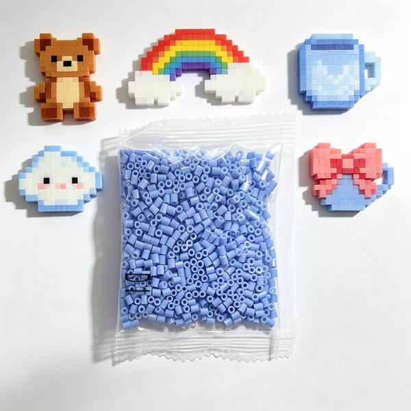 1000顆/袋 2.6mm/0.1in 熔融小孔珠 Perler 珠，彩色造型珠組 - 完美適用於 DIY 珠寶製作、編髮、項鍊、耳環和裝飾 - 塑料工藝穿孔珠，適合小型商業用品