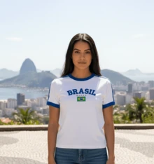 BabyLook Women's Embroidered Brazil Shirt Without State - 白色 - 查看 6